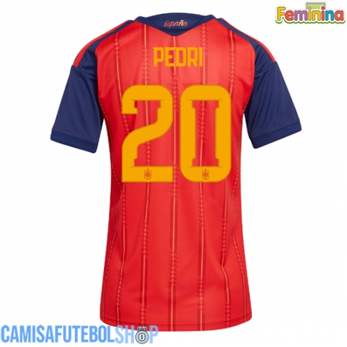 Camisa de time de futebol Espanha Pedri Gonzalez #20 Replicas 1º Equipamento Feminina Mundo 2026 Manga Curta